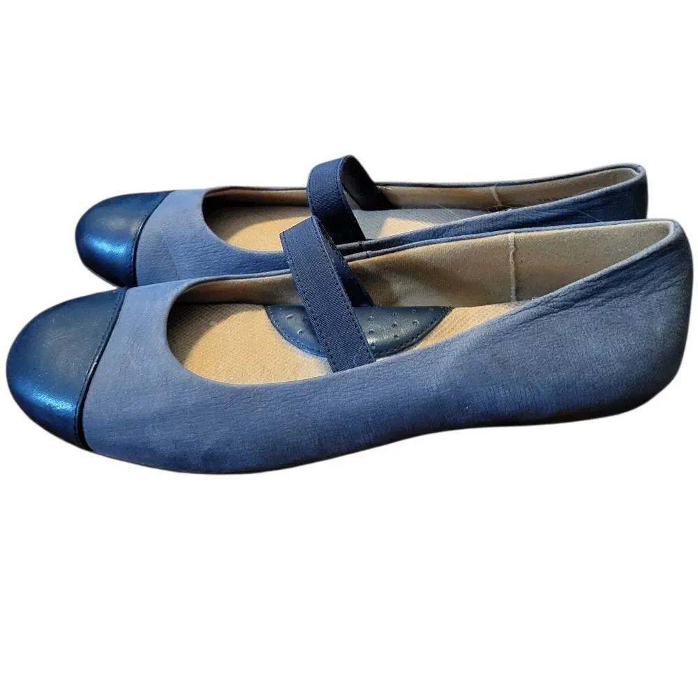 Softwalk Napa Womens Blue Extra Wide Mary Jane Flats Shoes, Size 7 - Picture 5 of 11